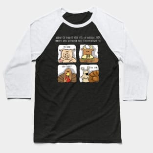 Vegan-ish Animals Crime Baseball T-Shirt